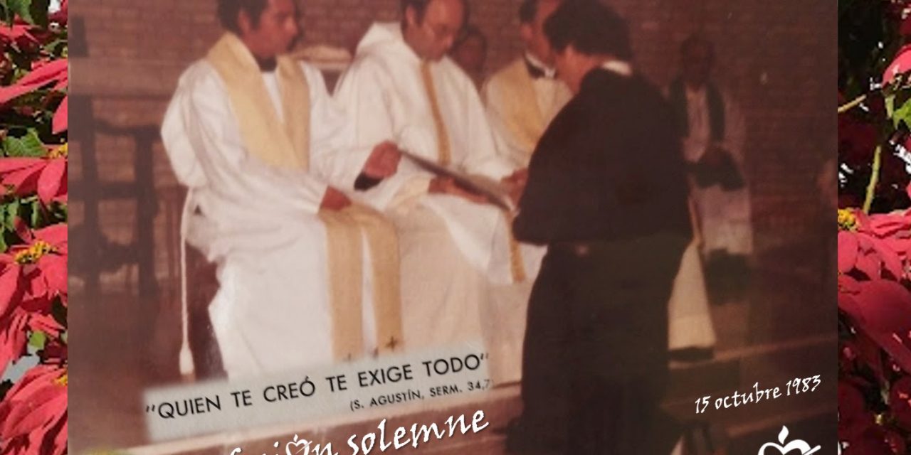 42º Aniversario Profesión solemne como Agustino. Fray José Luis Miguel González.