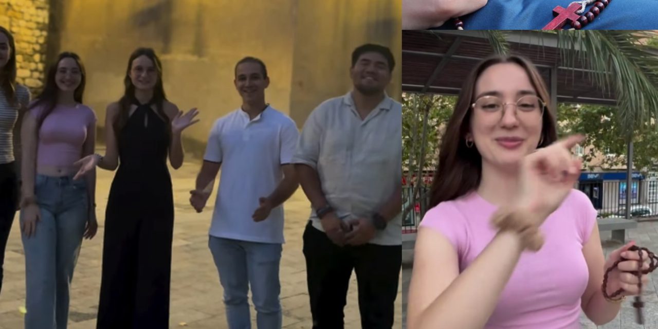 El vídeo viral de cinco adolescentes de Barcelona que explican en un minuto cómo rezar el rosario.