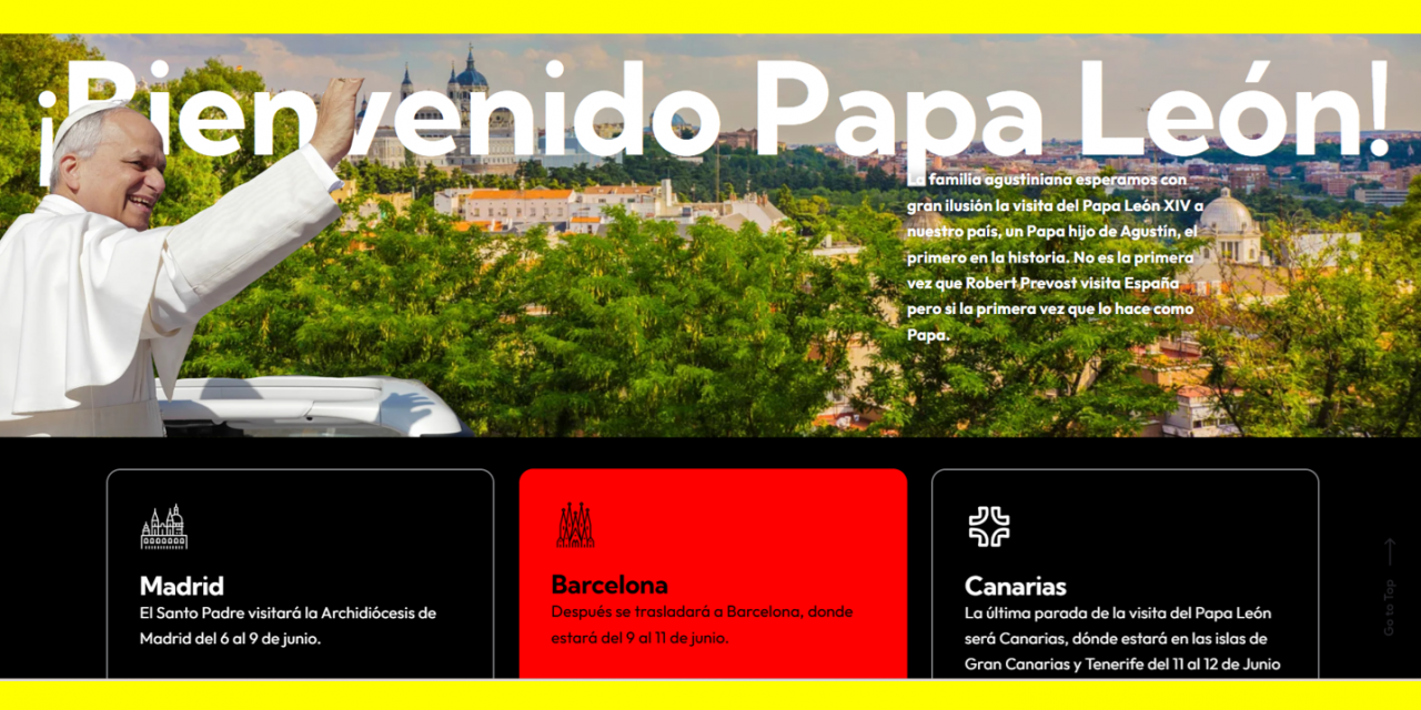 Papa León XIV visita España. La familia agustiniana camina unida. Agustinosconelpapa.es