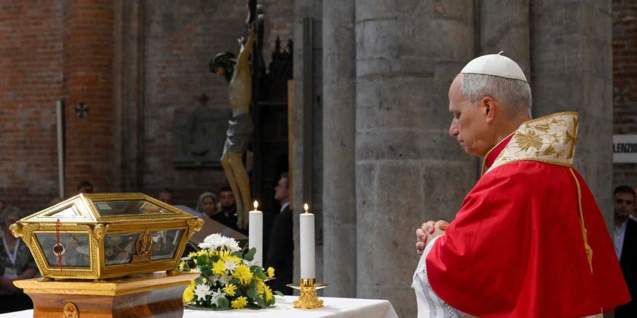 Visita pastoral de León XIV a Pavía: Celebración de la Palabra y veneración de las reliquias de San Agustín.